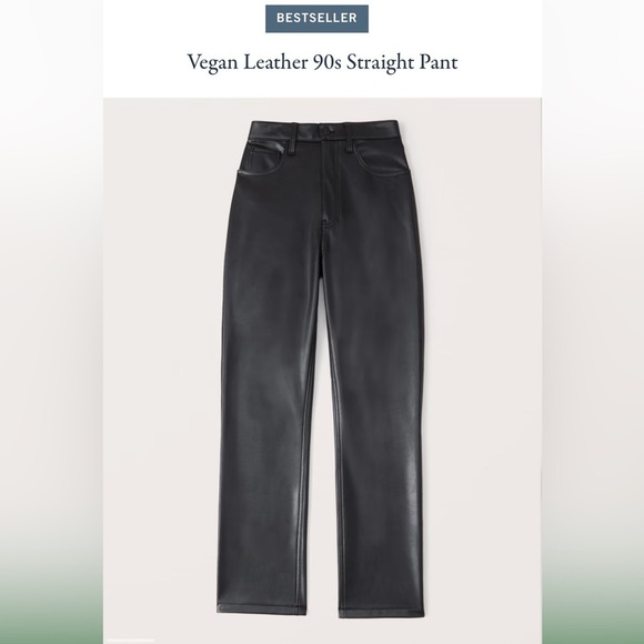 Abercrombie Ultra High Rise Vegan Leather 90s Straight Pant Curve Love Size 27 - Picture 3 of 11